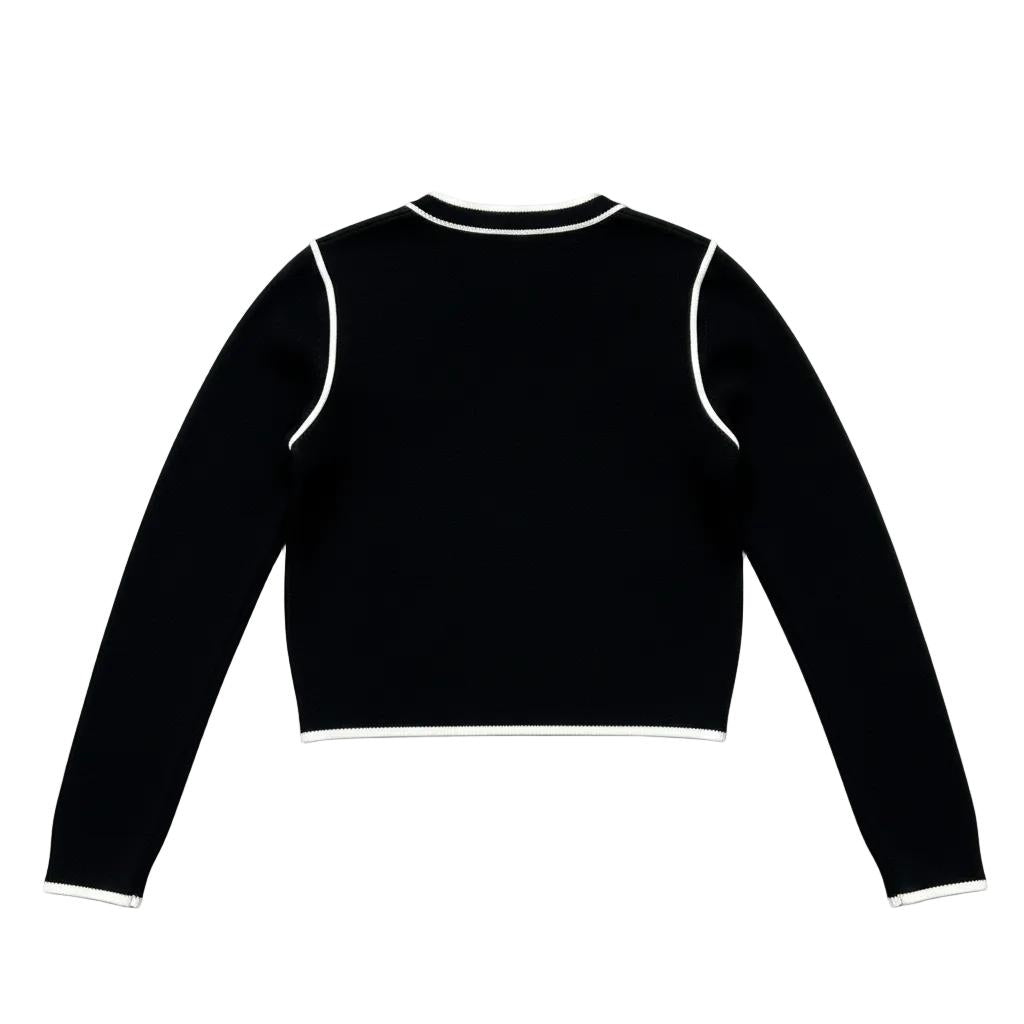 Kurzer Cardigan mit Kontrastnähten für Frauen