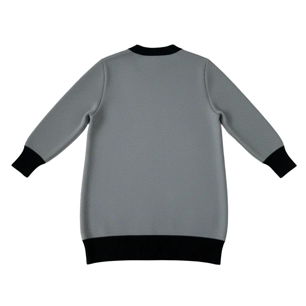 Kurze Strickjacke mit Kontrastbesatz für Frauen