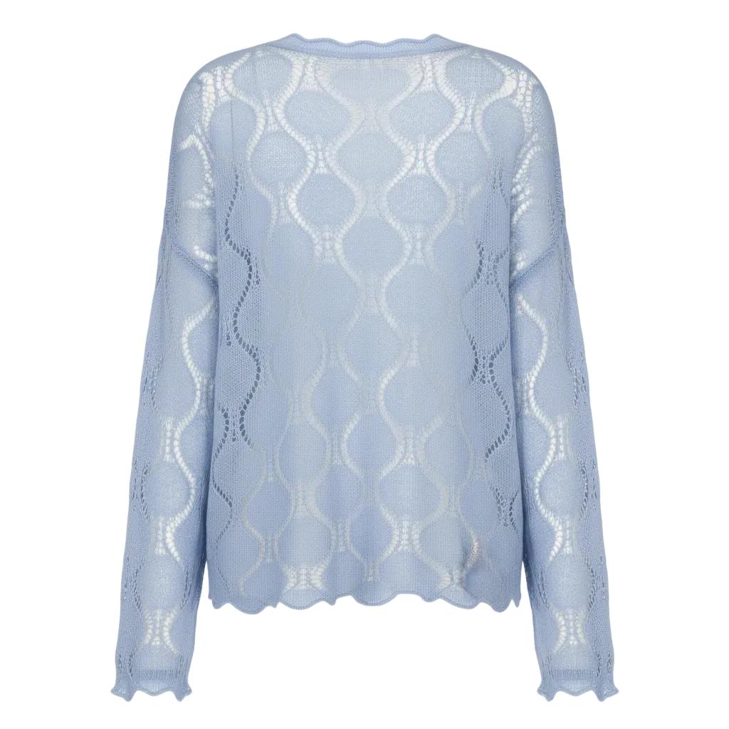 Strukturierter Wellenstrickpullover für Frauen