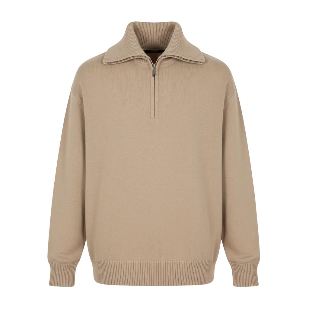 Pullover mit Kragen und Viertelreißverschluss für Männer