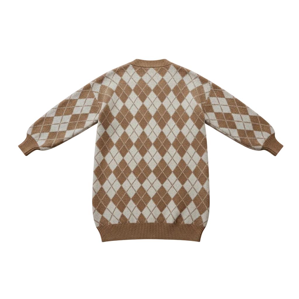 Gemusterter V-Ausschnitt-Cardigan für Frauen