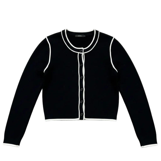 Kurzer Cardigan mit Kontrastnähten für Frauen