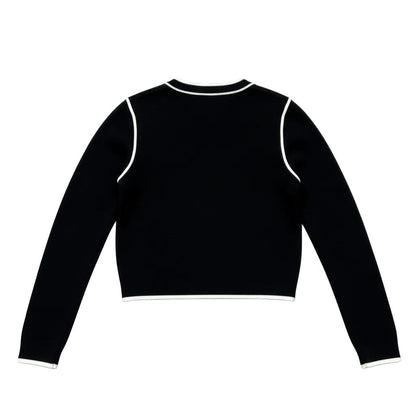 Kurzer Cardigan mit Kontrastnähten für Frauen