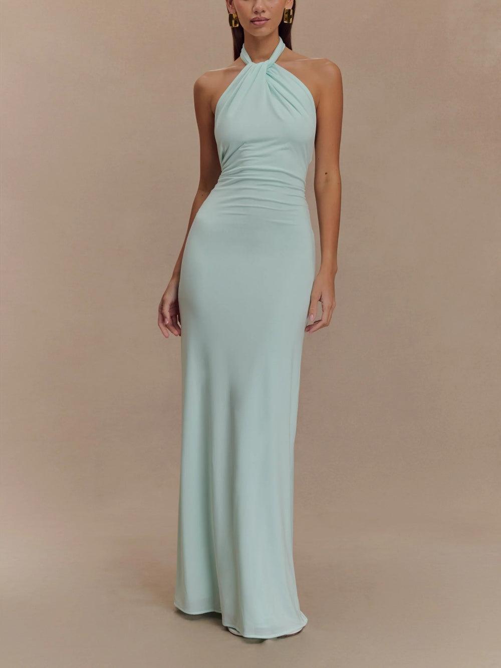 Ärmelloses Maxikleid mit offener Rückseite