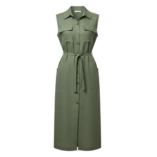 Ärmelloses Kleid mit Knopfleiste für Frauen