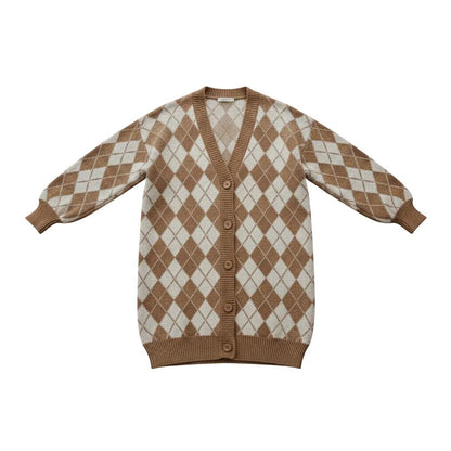 Gemusterter V-Ausschnitt-Cardigan für Frauen