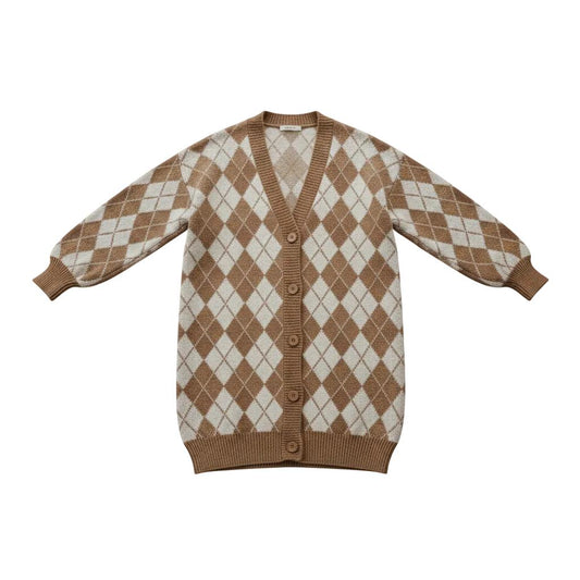 Gemusterter V-Ausschnitt-Cardigan für Frauen