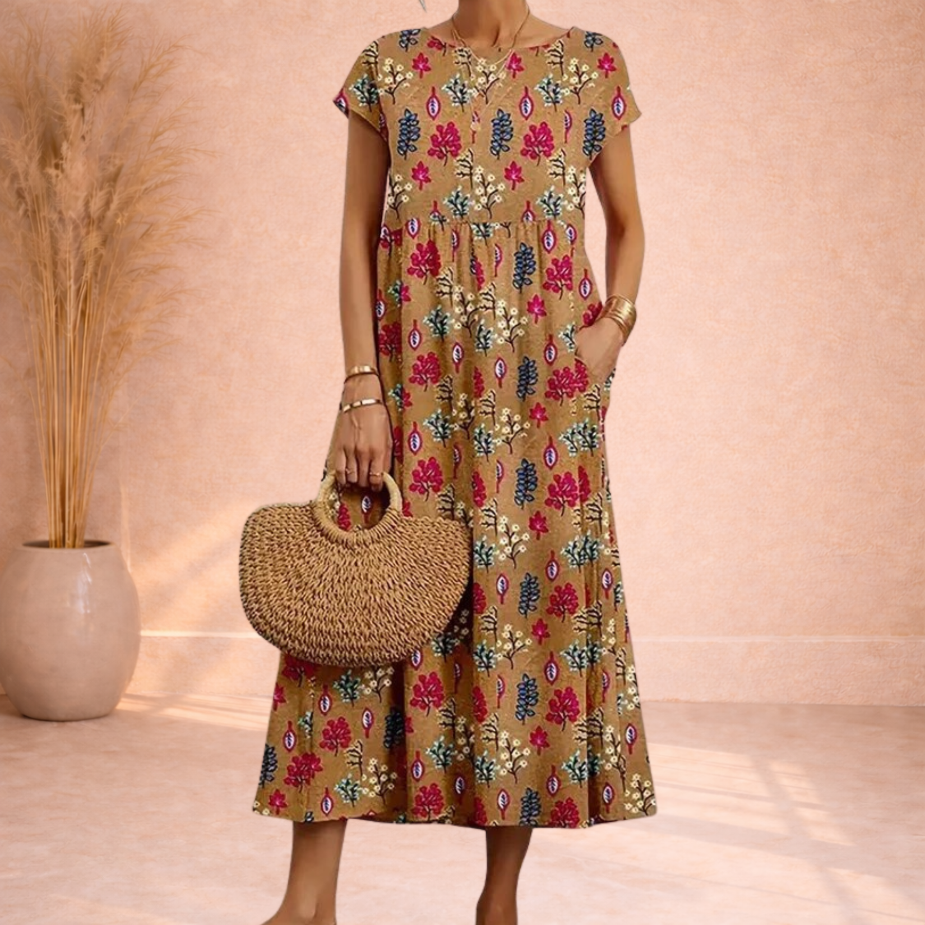 Langes Vintage Maxikleid für Damen