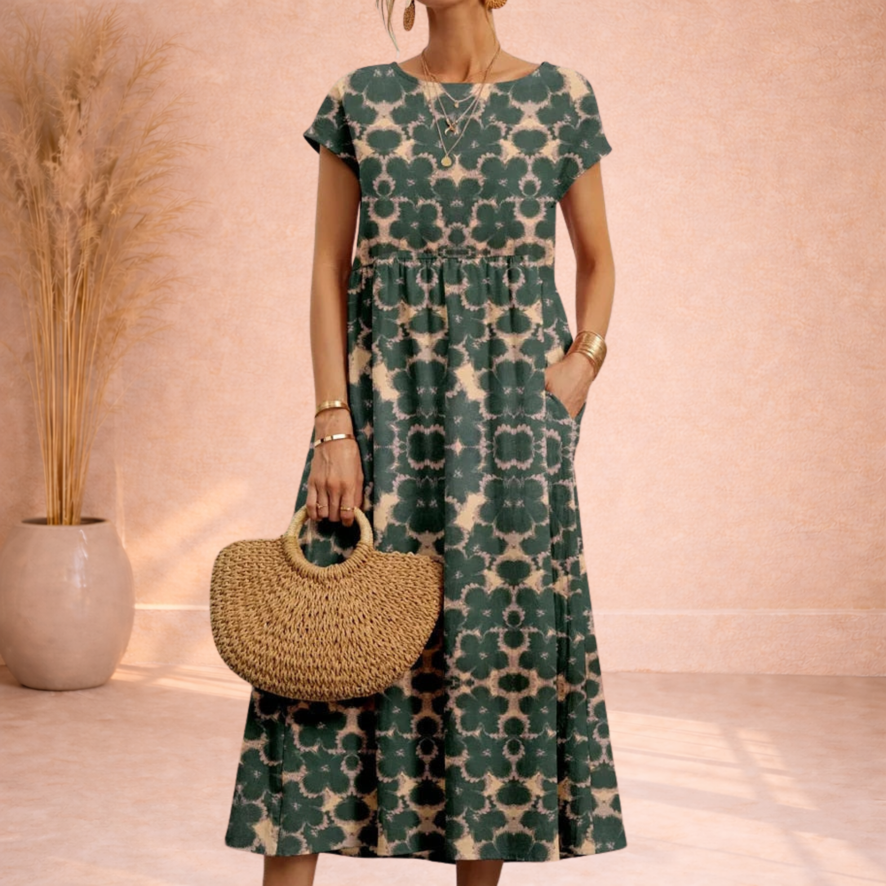 Langes Vintage Maxikleid für Damen