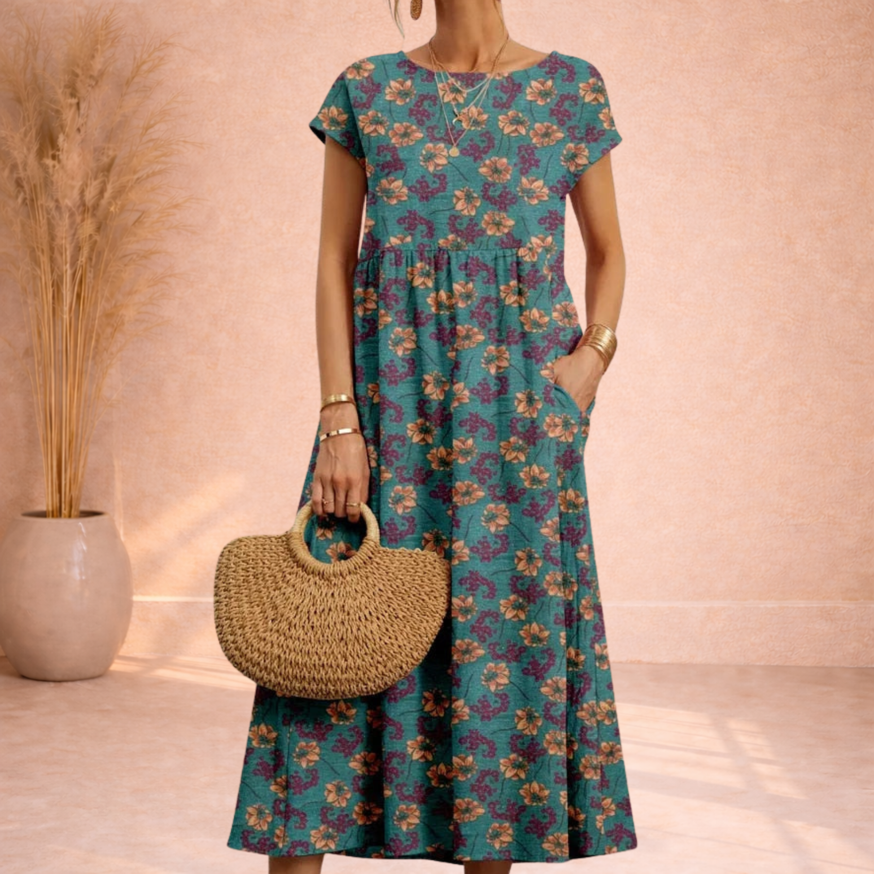 Langes Vintage Maxikleid für Damen