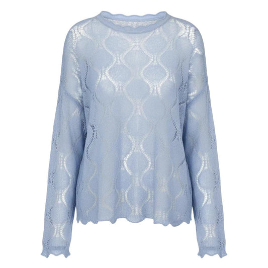 Strukturierter Wellenstrickpullover für Frauen