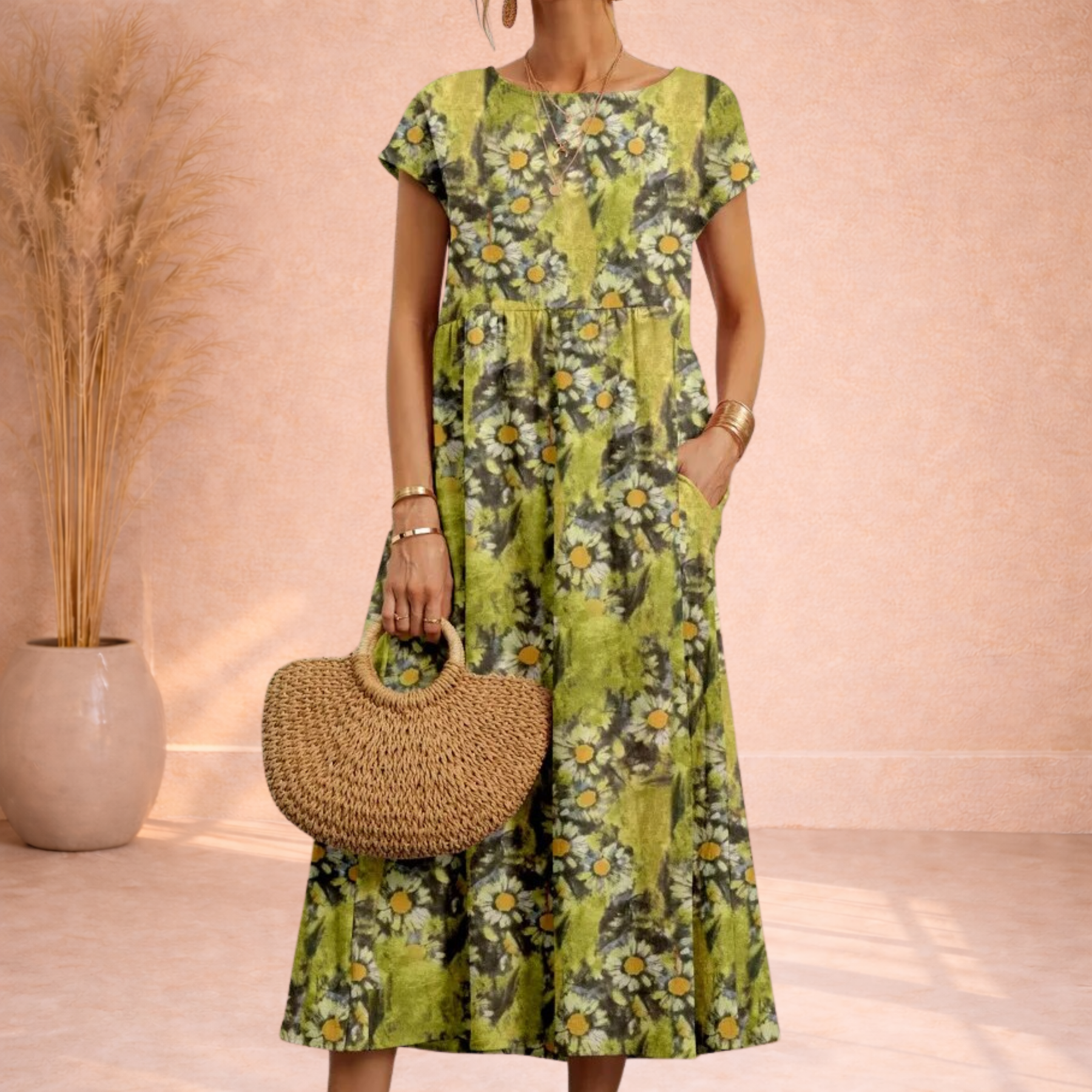 Langes Vintage Maxikleid für Damen