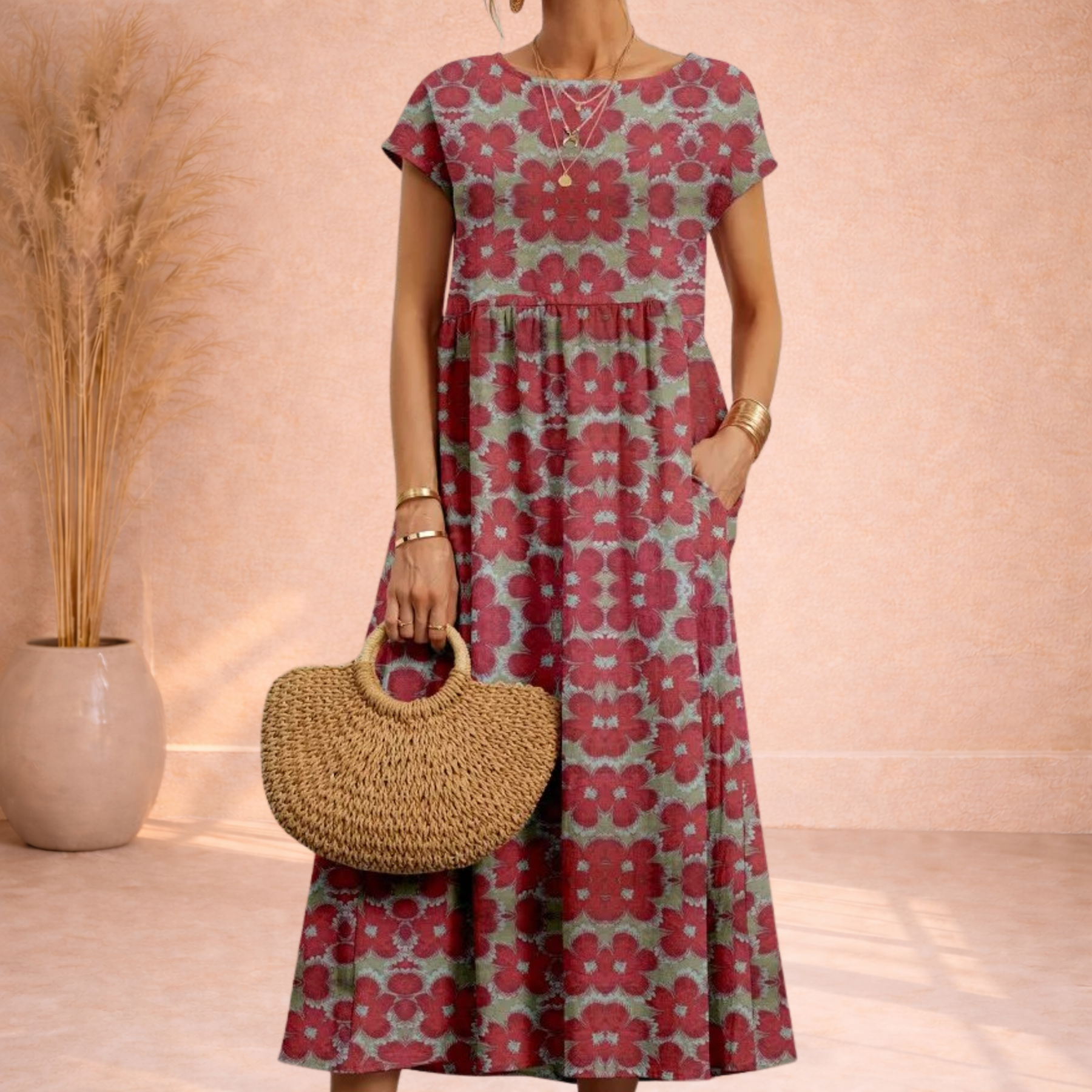Langes Vintage Maxikleid für Damen