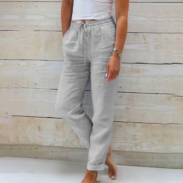 Damen Sommer Hose mit lockerer Passform schlichte Formgebung