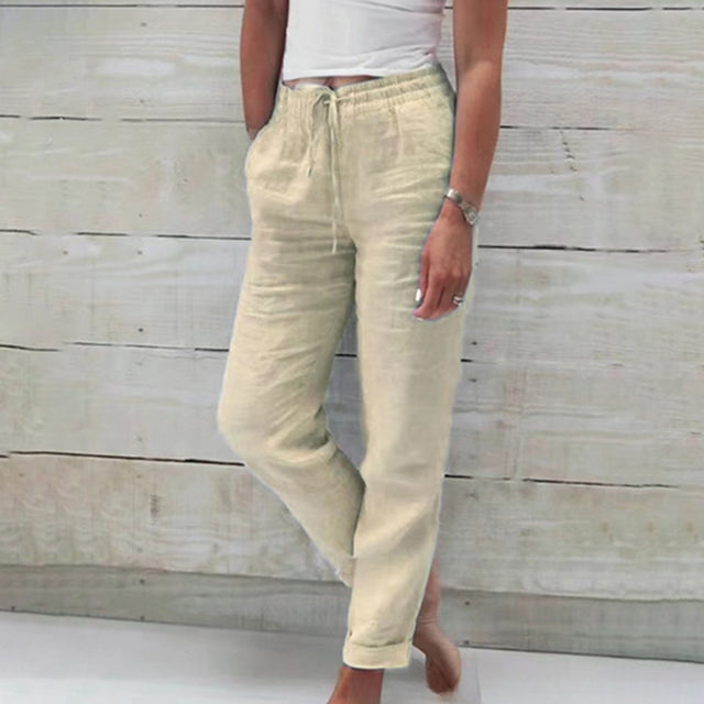 Damen Sommer Hose mit lockerer Passform schlichte Formgebung