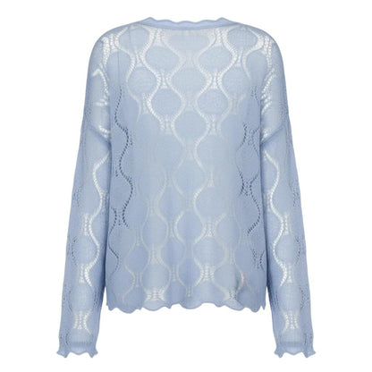 Strukturierter Wellenstrickpullover für Frauen