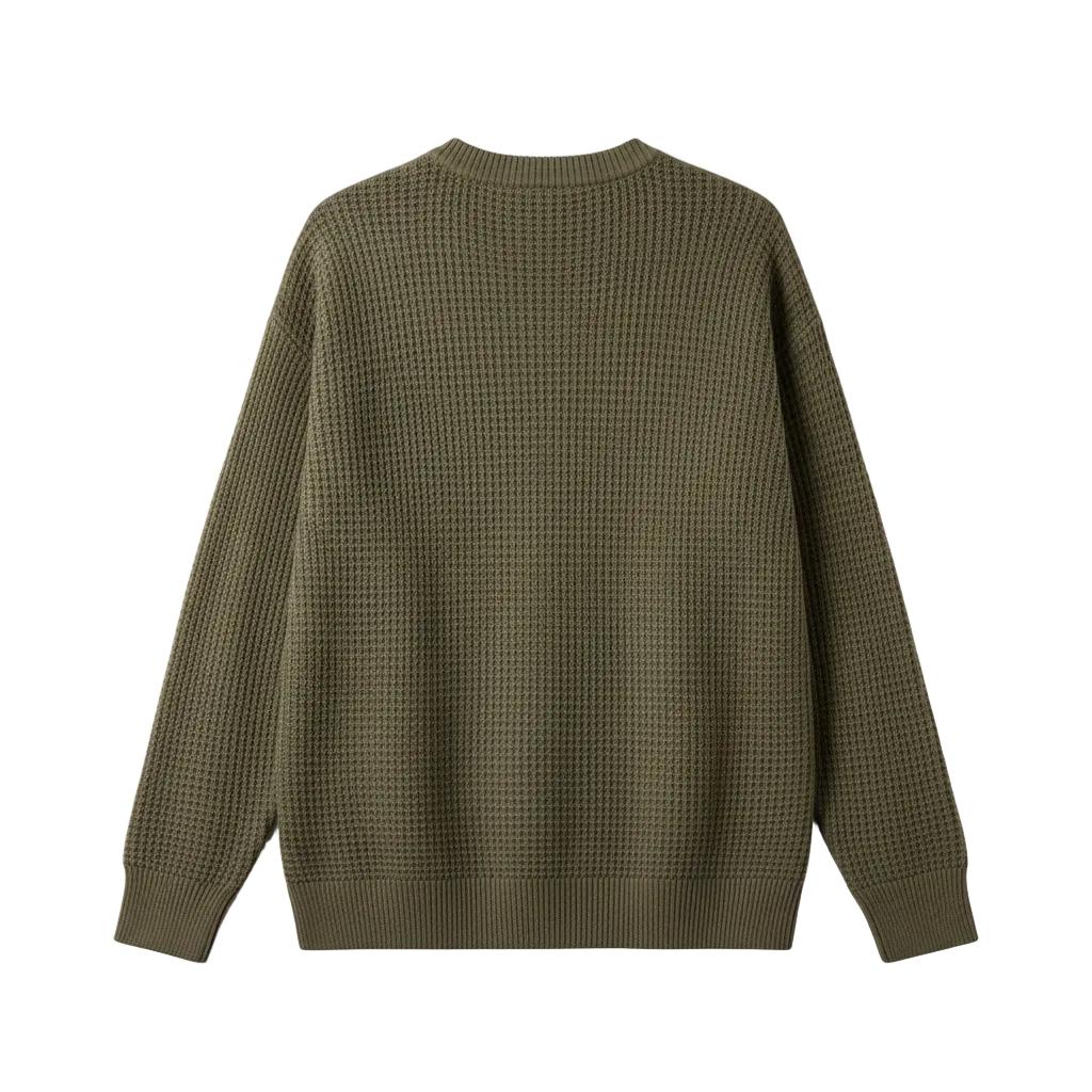 Waffelstrickpullover mit Rundhalsausschnitt für Männer