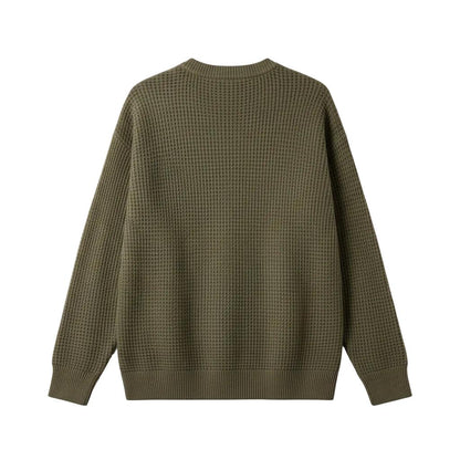 Waffelstrickpullover mit Rundhalsausschnitt für Männer