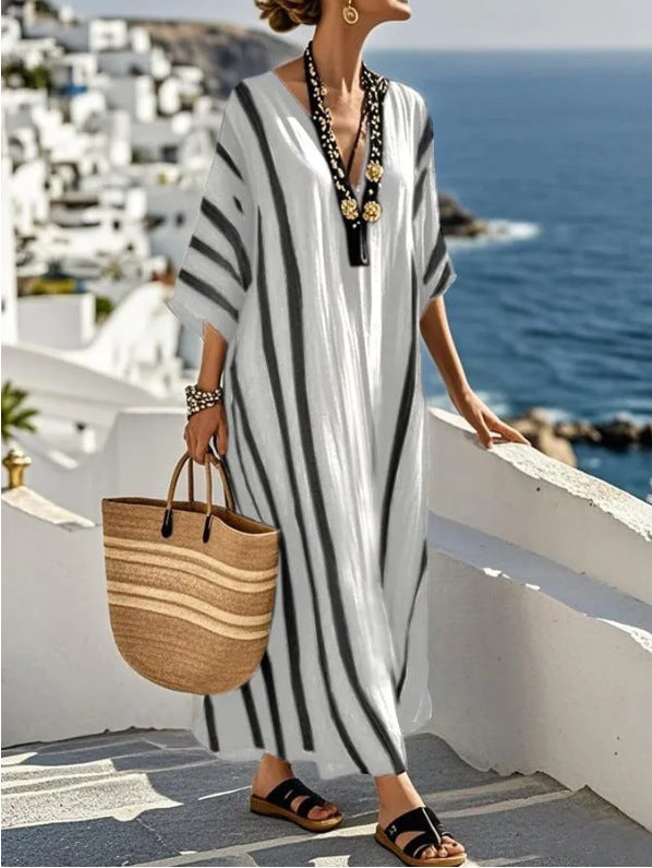 Langes leichtes Sommer Kaftan Kleid locker