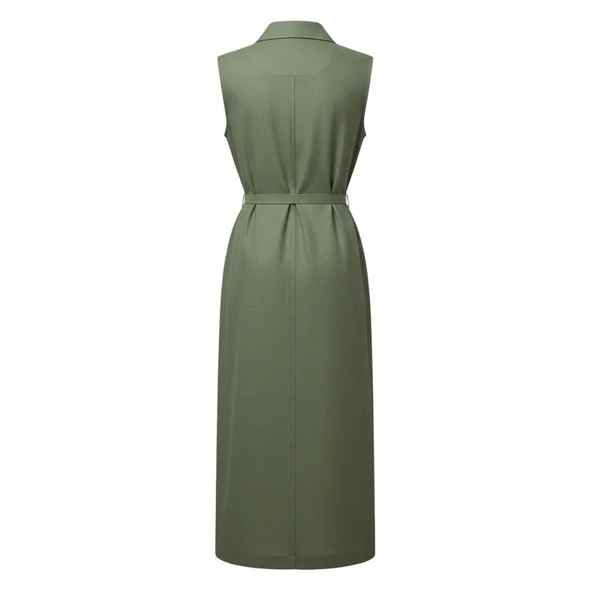 Ärmelloses Kleid mit Kragen und gerader Form