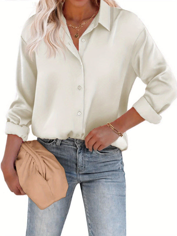 Damen Bluse mit langen Ärmeln und Knöpfen