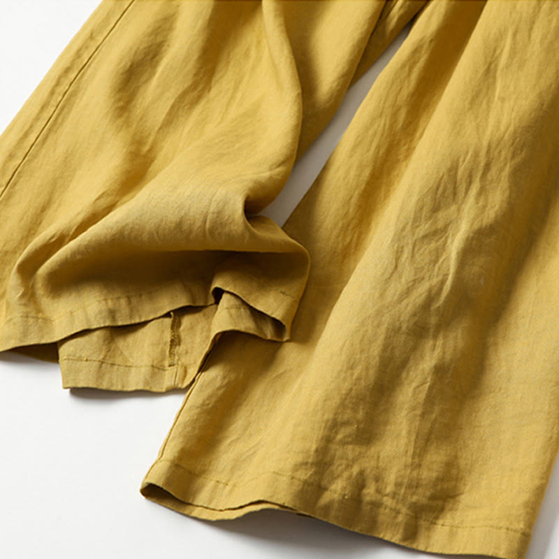 Damen Hose mit weitem Bein und Taschen