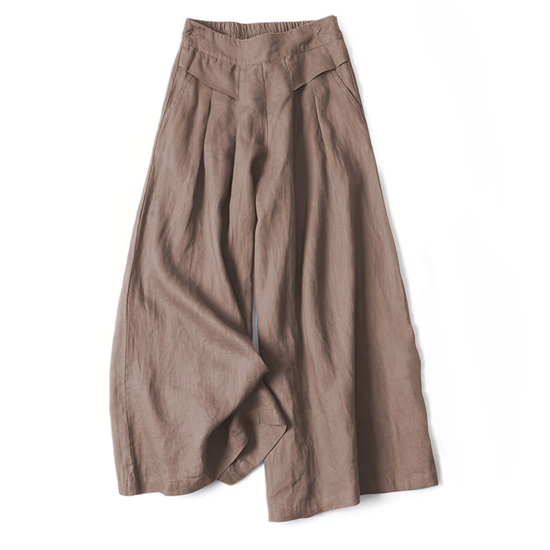 Damen Hose mit weitem Bein und Taschen
