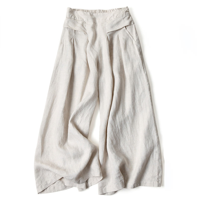 Damen Hose mit weitem Bein und Taschen