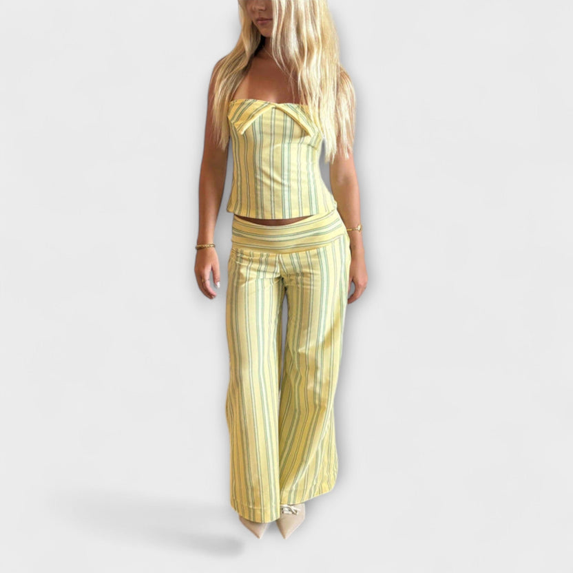 Damen Set mit Streifen und weiter Hose