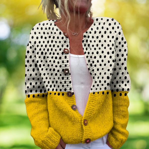 Damen Vintage Strickjacke mit Blumenmuster für Frühjahr