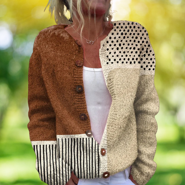 Damen Vintage Strickjacke mit Blumenmuster für Frühjahr