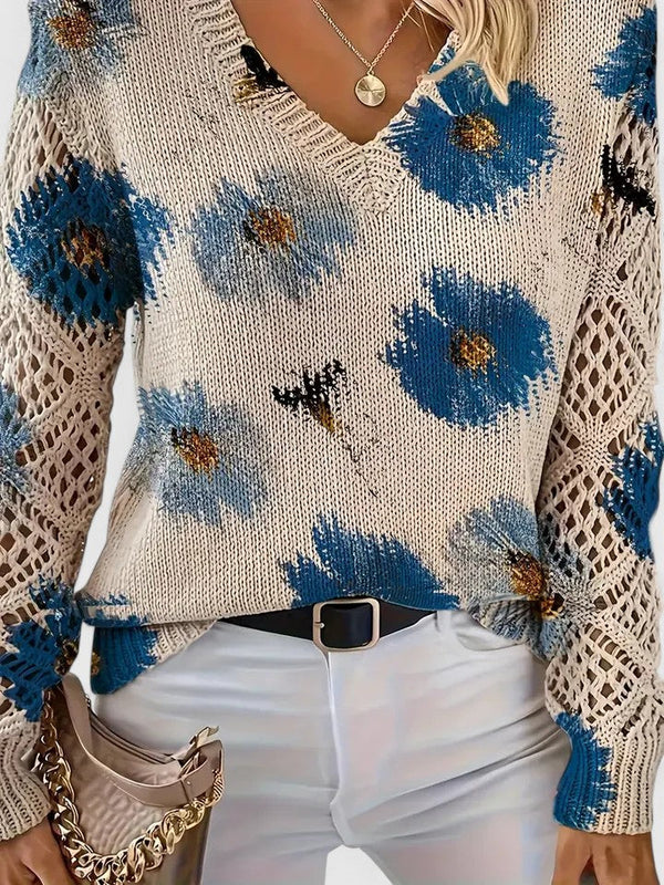 Elegante Pullover mit Blumenmuster