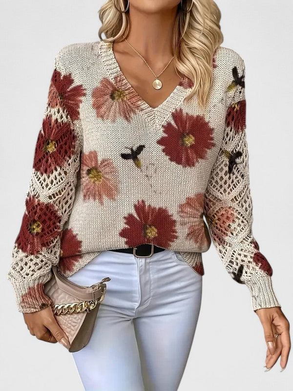 Elegante Pullover mit Blumenmuster