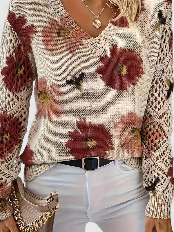 Elegante Pullover mit Blumenmuster