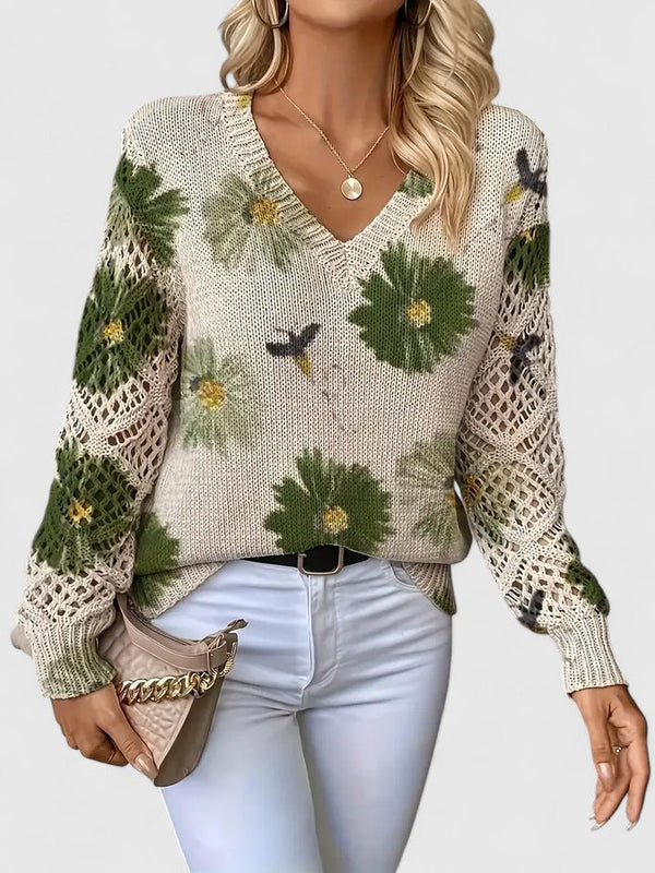 Elegante Pullover mit Blumenmuster