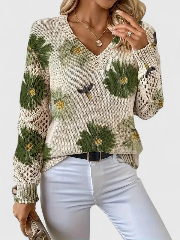 Elegante Pullover mit Blumenmuster