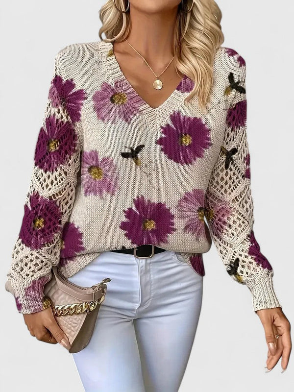 Elegante Pullover mit Blumenmuster