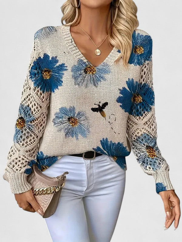 Elegante Pullover mit Blumenmuster