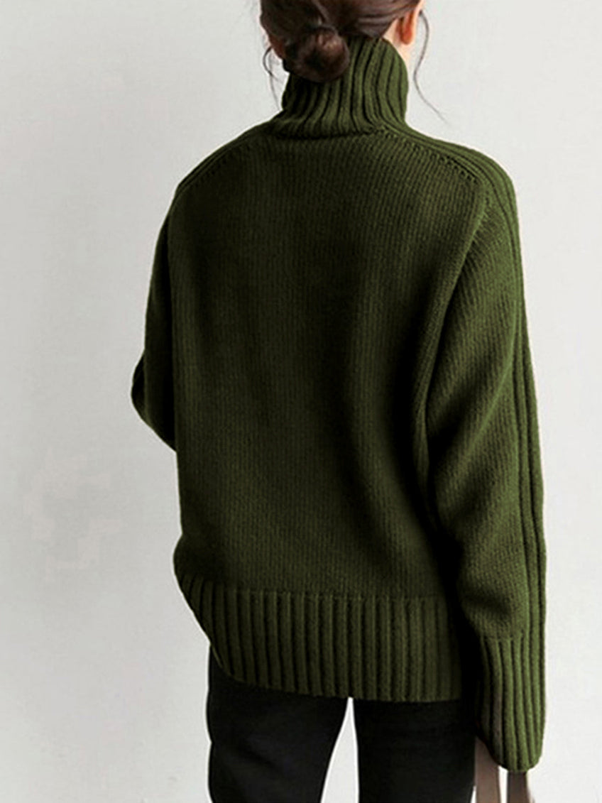 Eleganter Damenpullover mit hohem Kragen