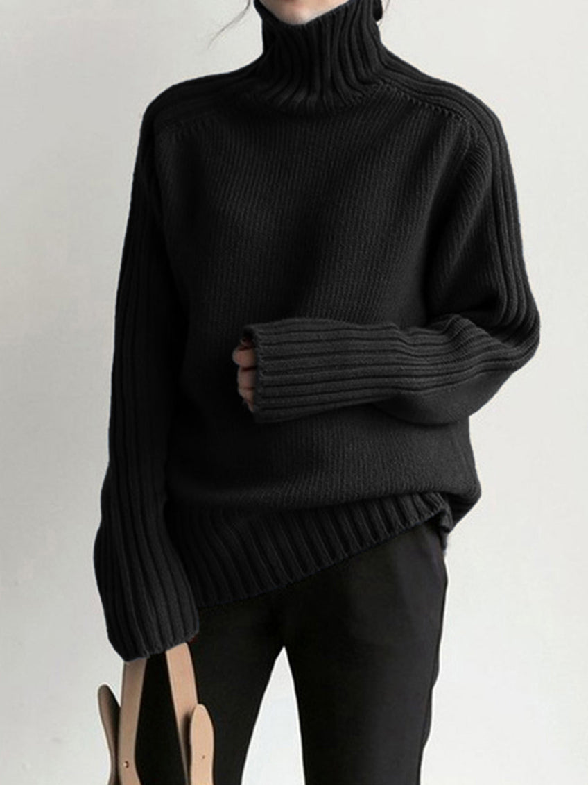 Eleganter Damenpullover mit hohem Kragen
