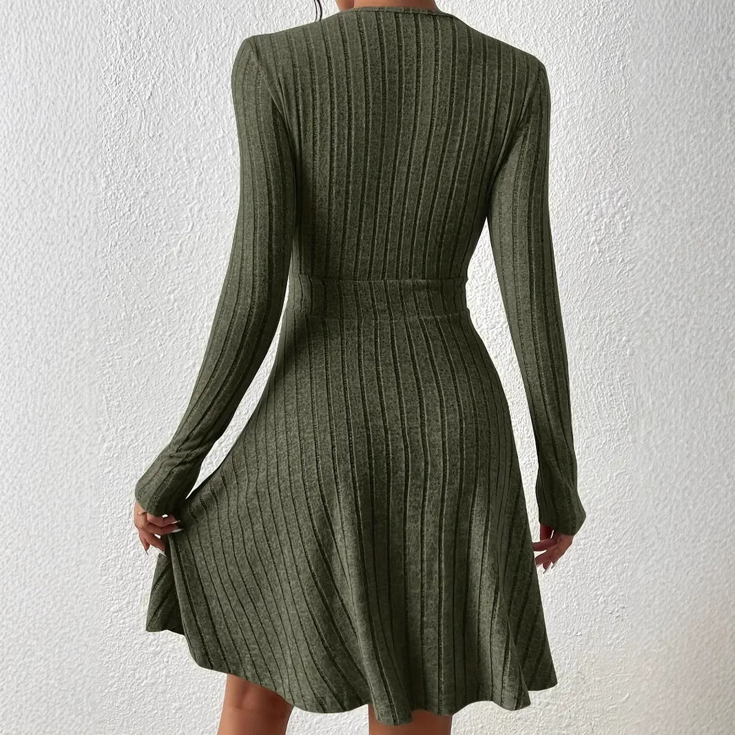 Elegantes Damen Wickelkleid mit langen Ärmeln