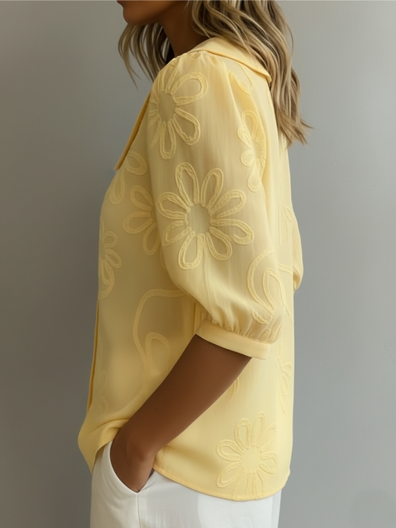 Elegantes Kurzarmhemd mit Blumendekor