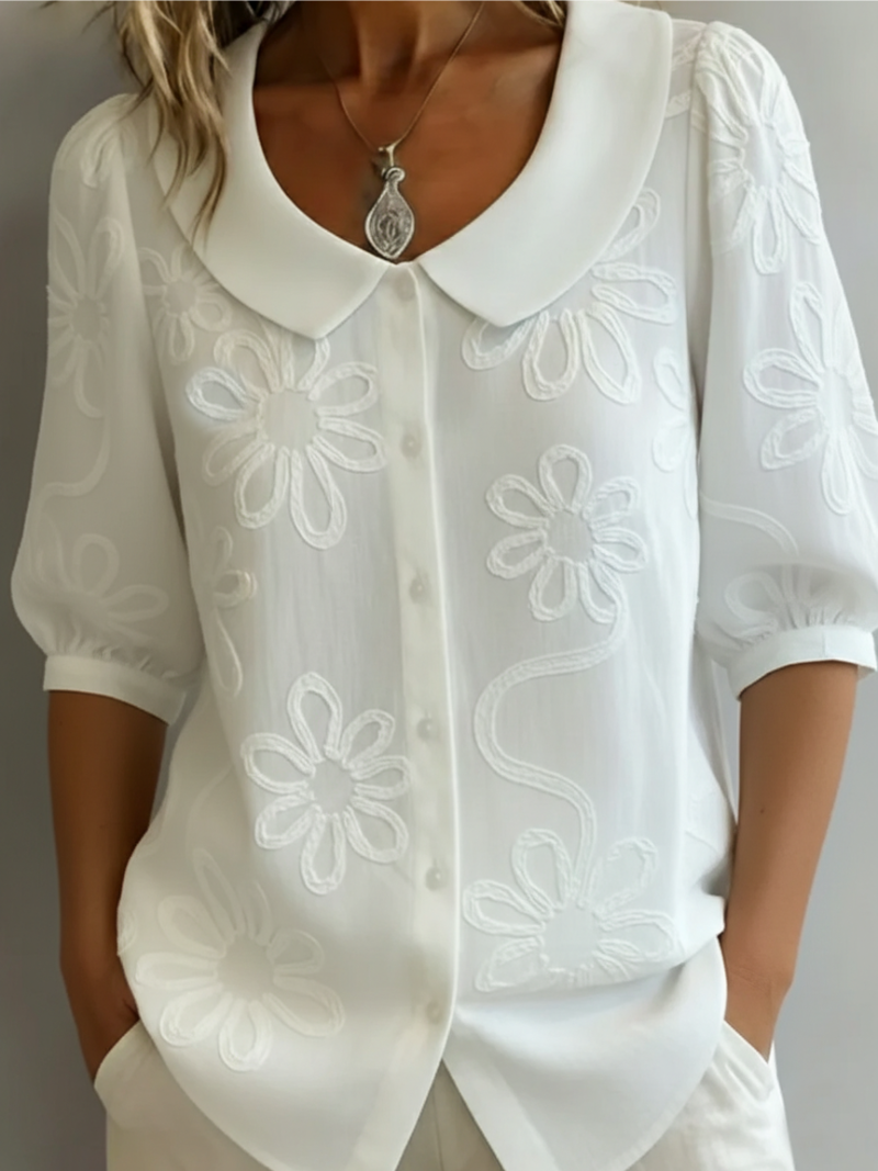 Elegantes Kurzarmhemd mit Blumendekor