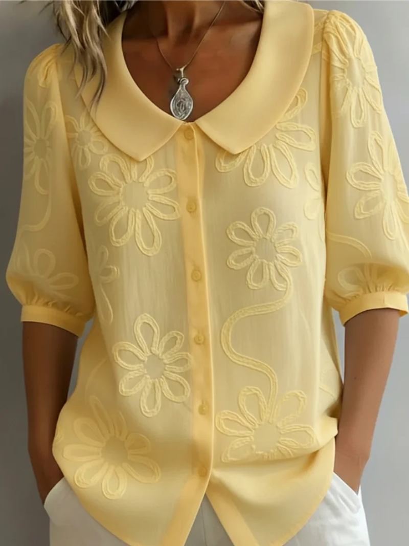 Elegantes Kurzarmhemd mit Blumendekor