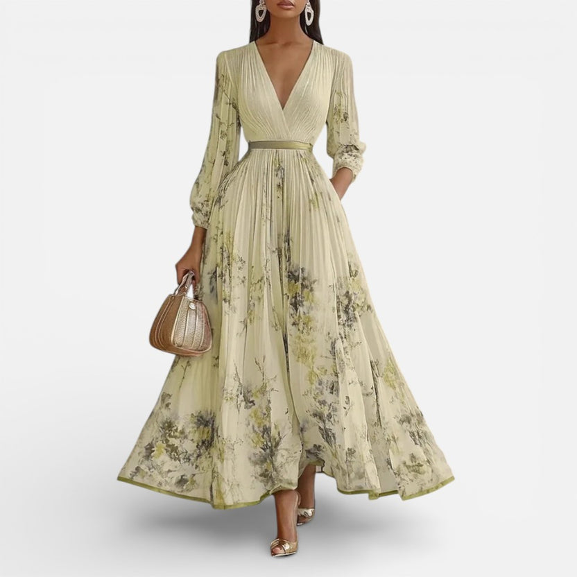 Elegantes Langes Kleid mit Langen Ärmeln