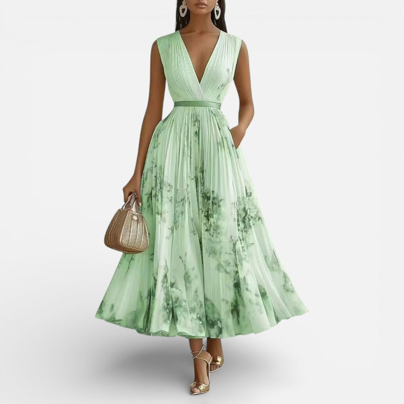 Elegantes Langes Kleid mit Langen Ärmeln