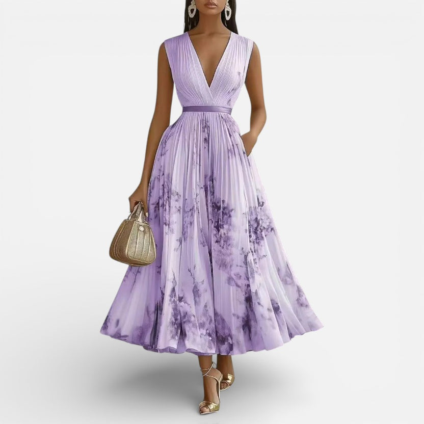 Elegantes Langes Kleid mit Langen Ärmeln