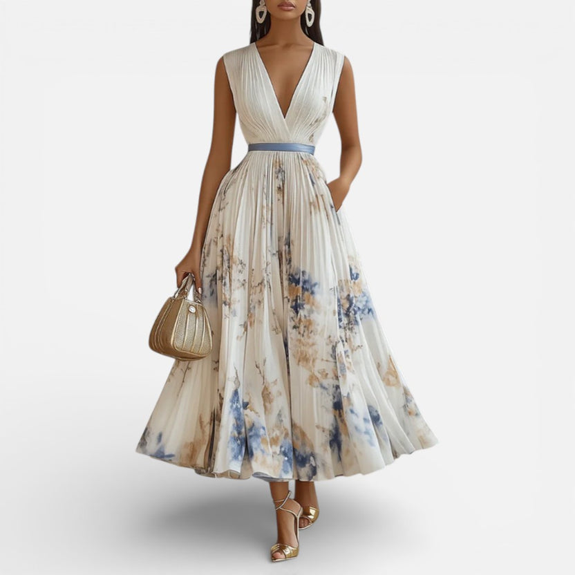 Elegantes Langes Kleid mit Langen Ärmeln