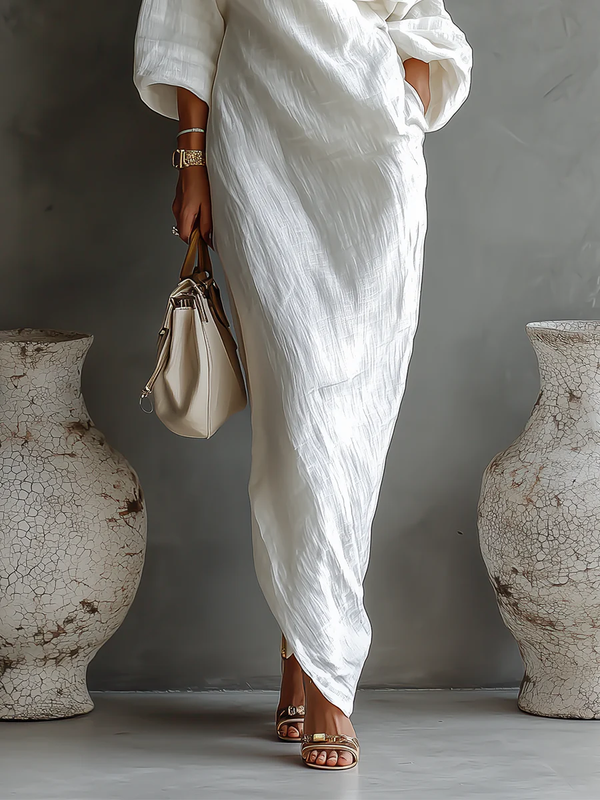 Elegantes bodenlanges Kleid mit einseitiger Schulter
