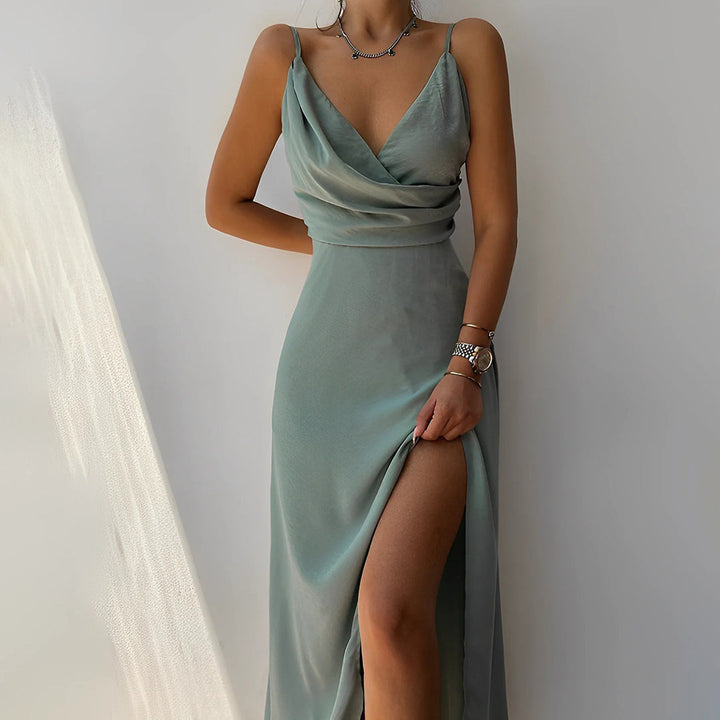 Klassisches Maxikleid mit schmalen Trägern